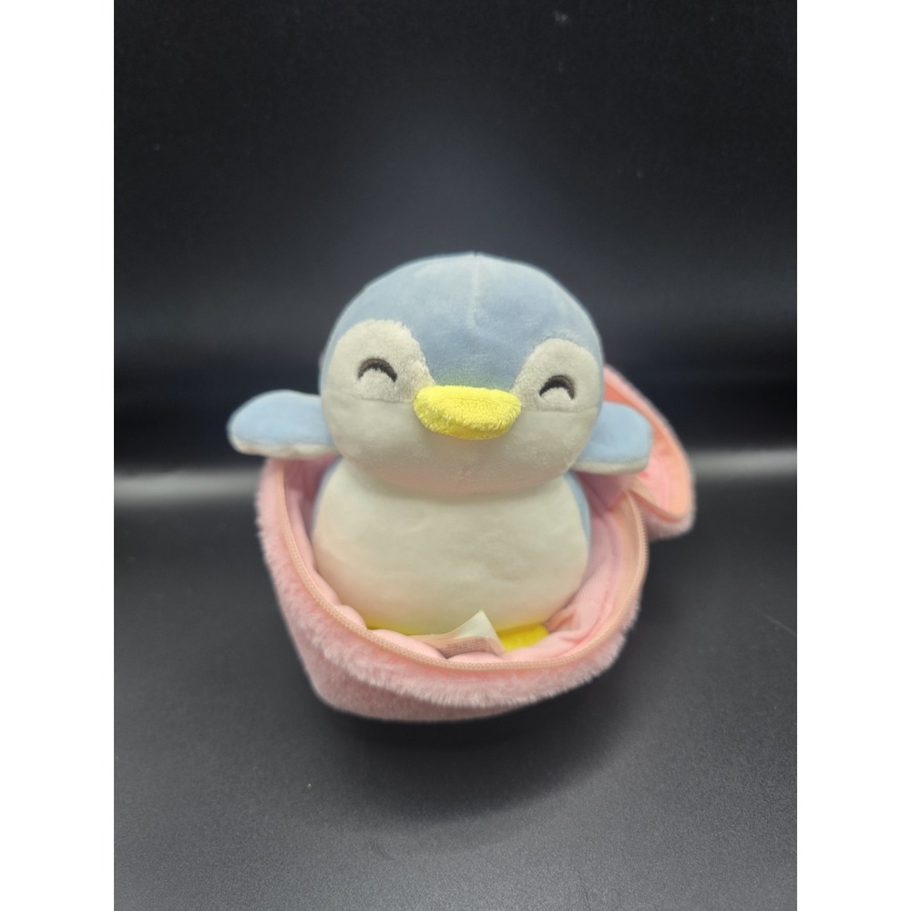 Miniso Fruit Series Blue Penguin In Strawberry Plush Stuffed Animal Toy 6 Inches